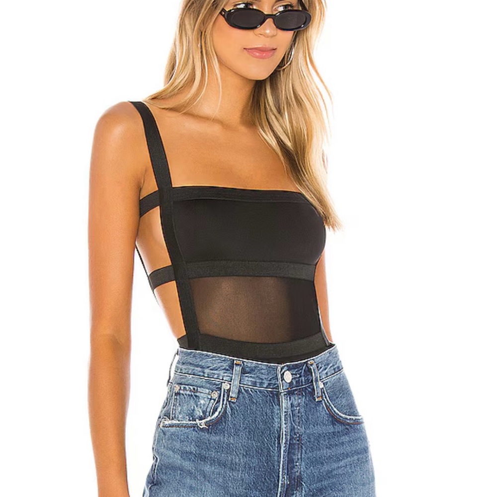 Camille Strappy Back Bodysuit in Black